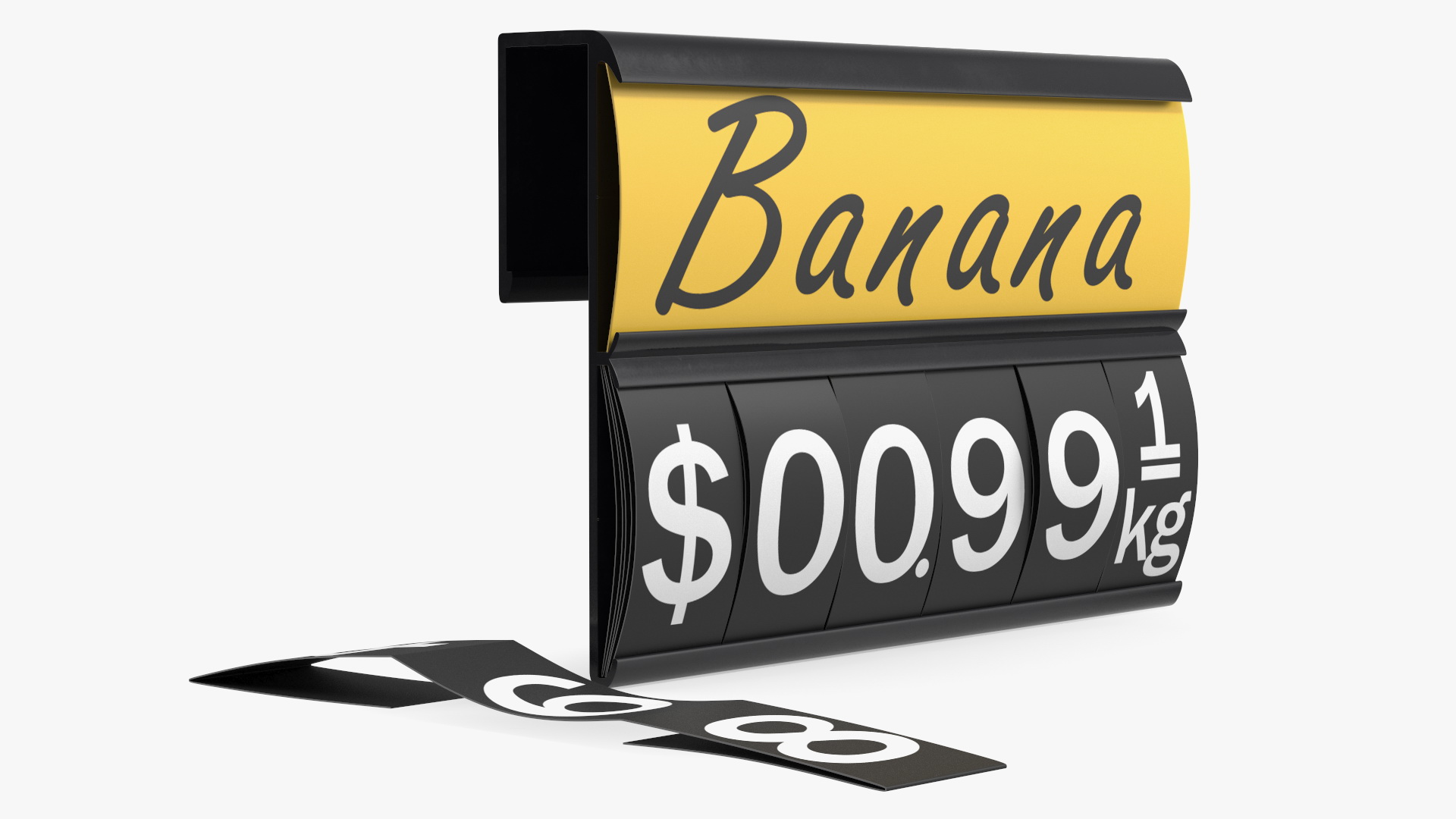 3D model Black Plastic Price Tag with Erasable Display