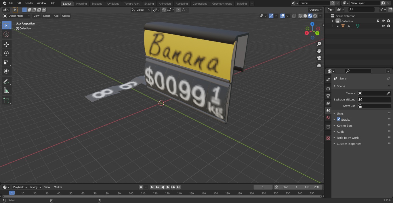 3D model Black Plastic Price Tag with Erasable Display