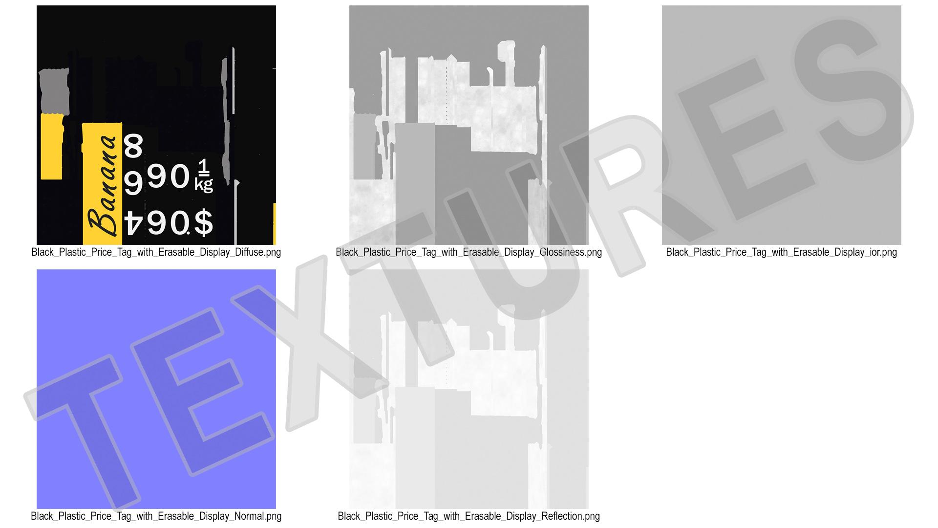 3D model Black Plastic Price Tag with Erasable Display
