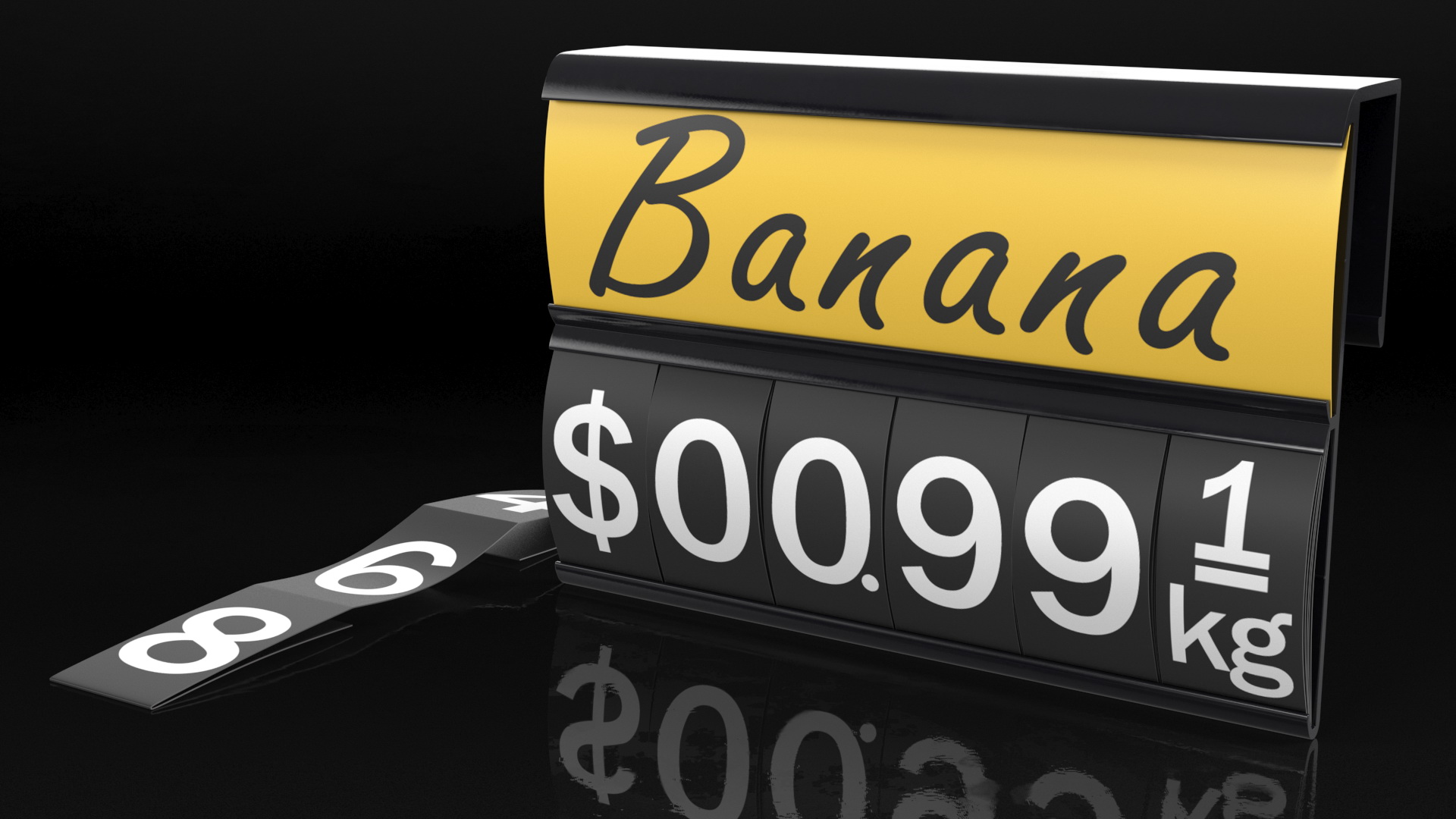3D model Black Plastic Price Tag with Erasable Display