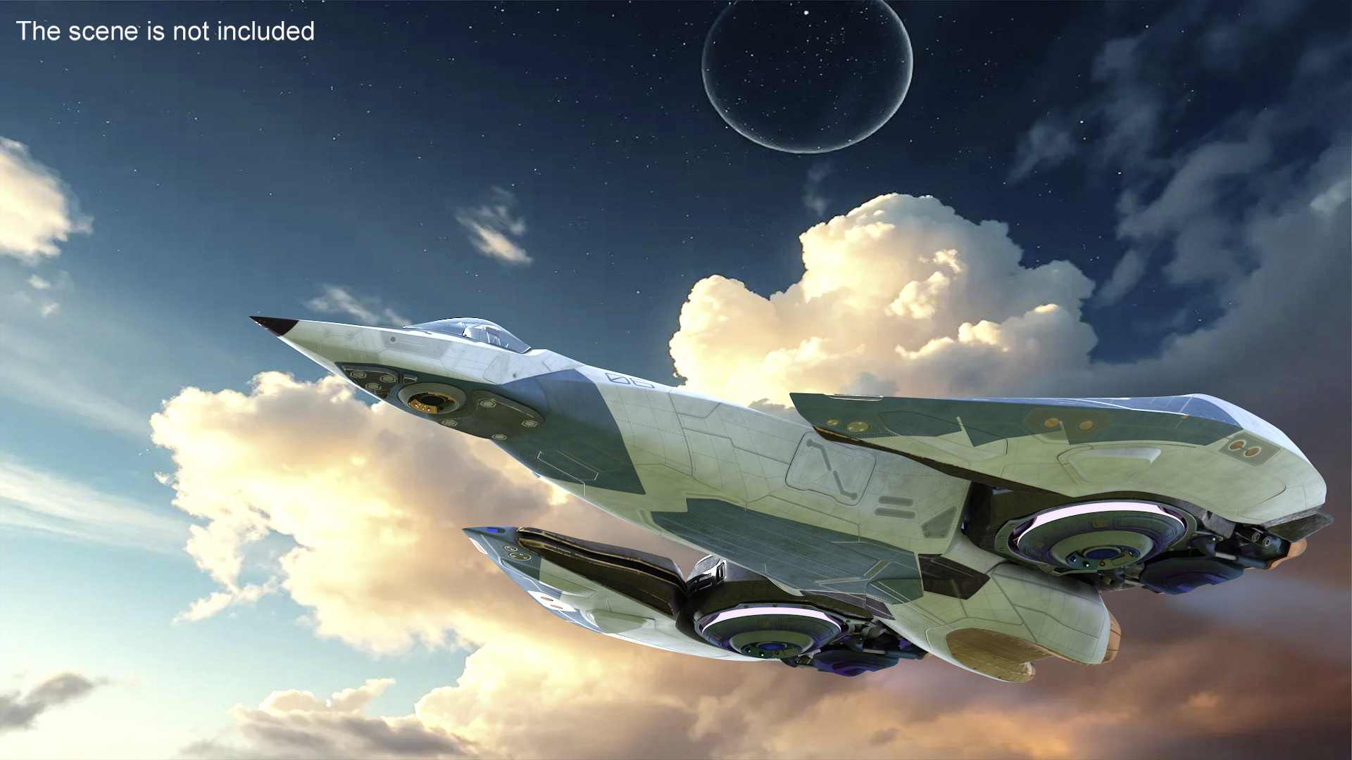 Sci Fi Fighter in Flight 3D model