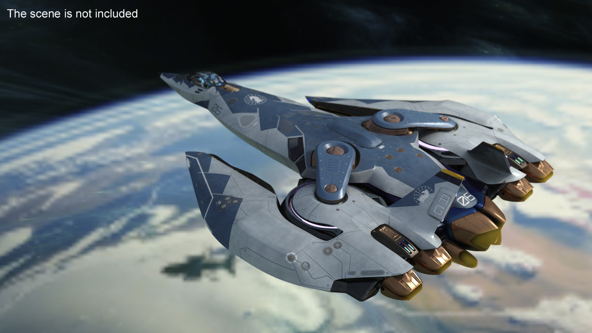 Sci Fi Fighter in Flight 3D model