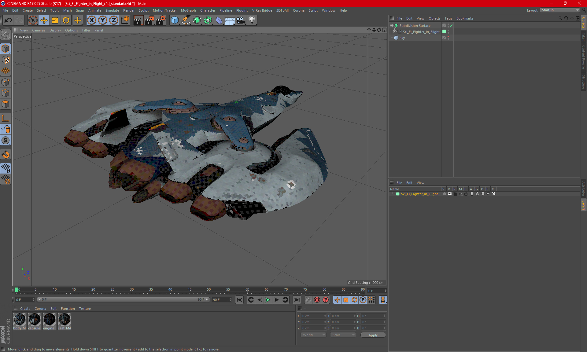 Sci Fi Fighter in Flight 3D model