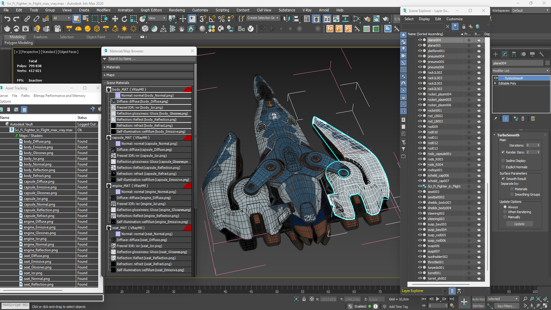 Sci Fi Fighter in Flight 3D model