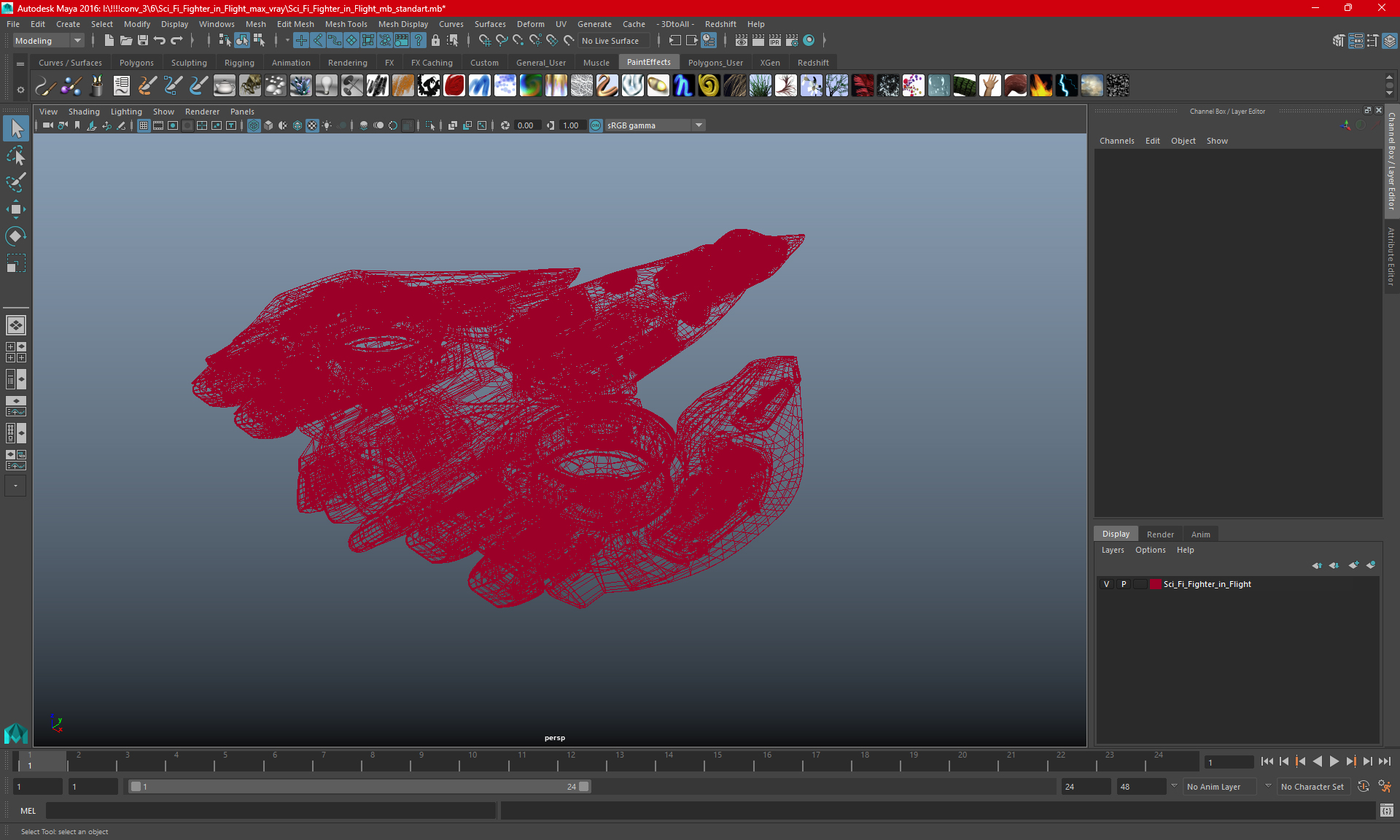 Sci Fi Fighter in Flight 3D model
