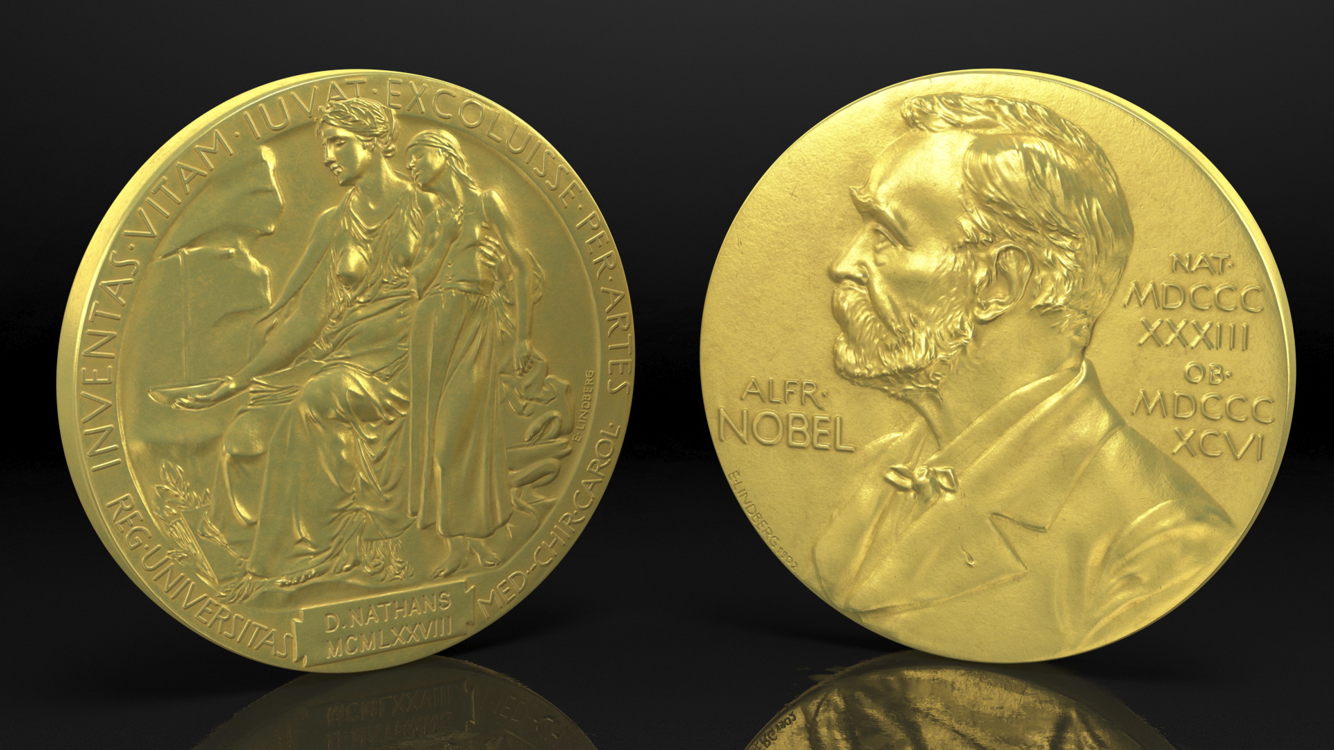 Nobel Medal in Physiology or Medicine 3D
