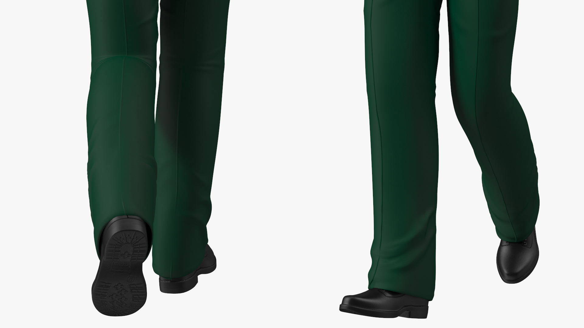Black Teenager Dark Skin School Uniform Walking 3D
