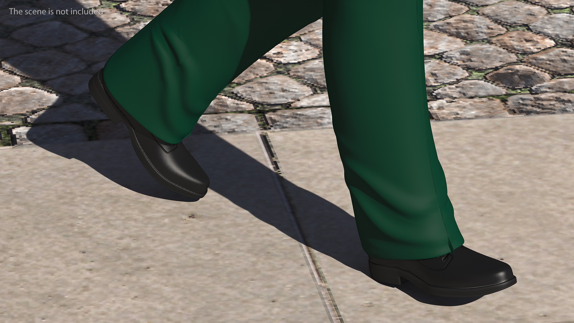 Black Teenager Dark Skin School Uniform Walking 3D