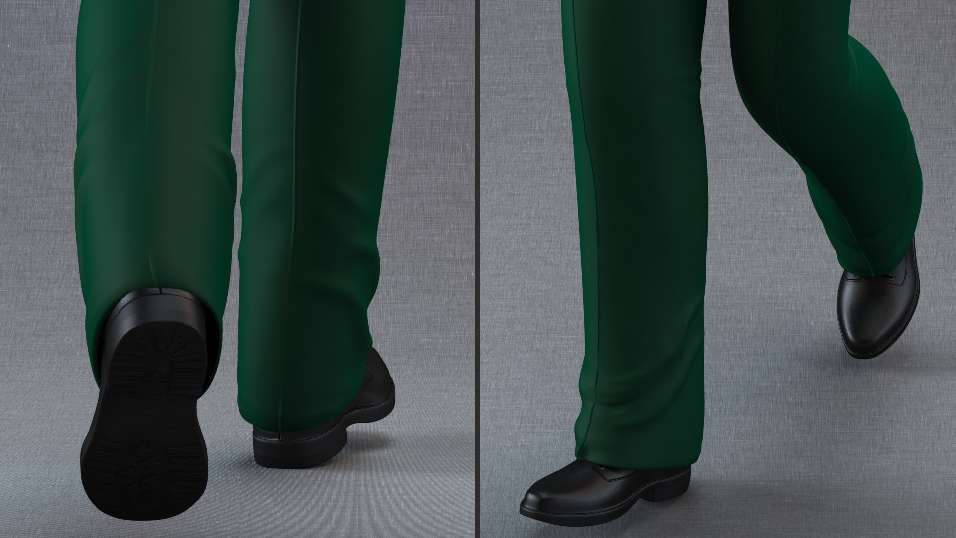 Black Teenager Dark Skin School Uniform Walking 3D