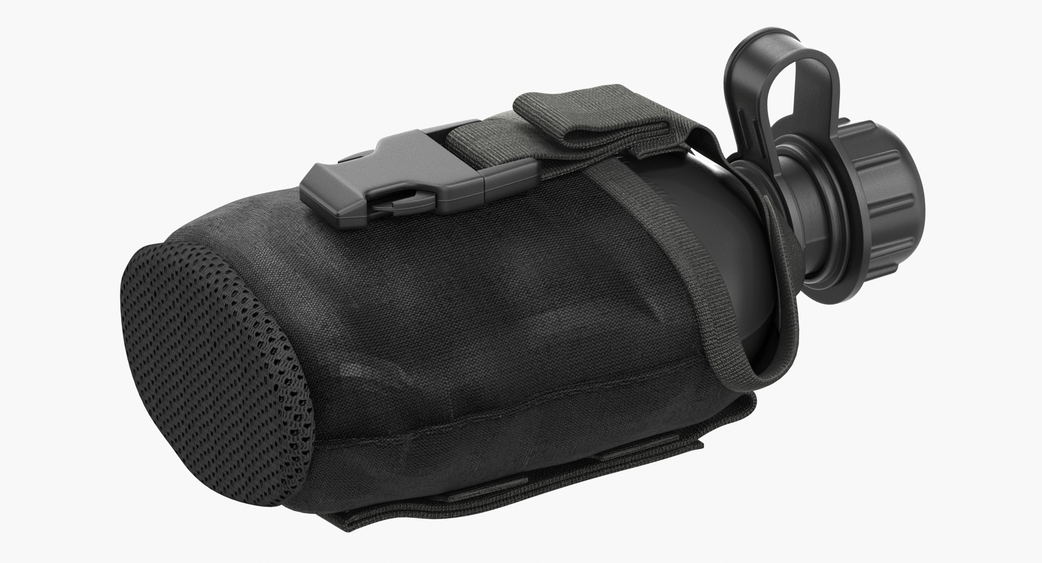 3D model Water Bottle Canteen with Military Pouch