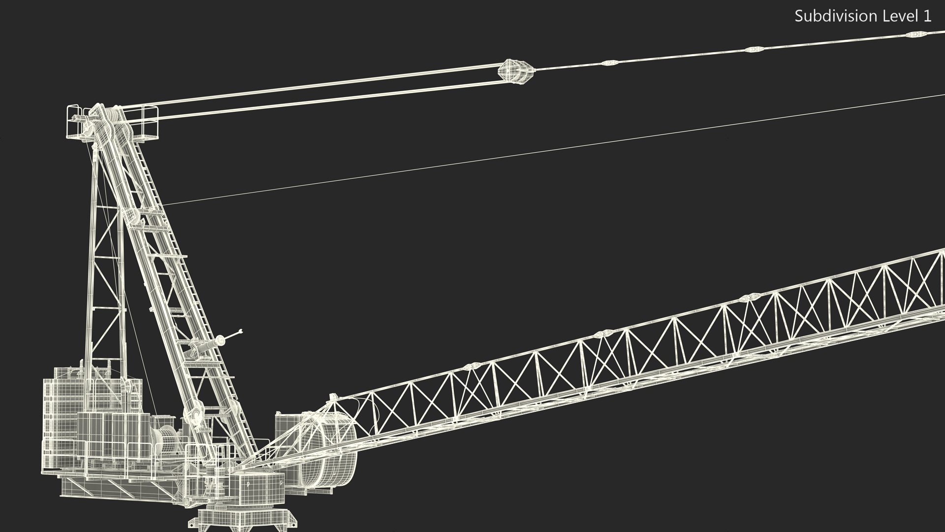 3D Potain MR 295 Luffing Jib Crane