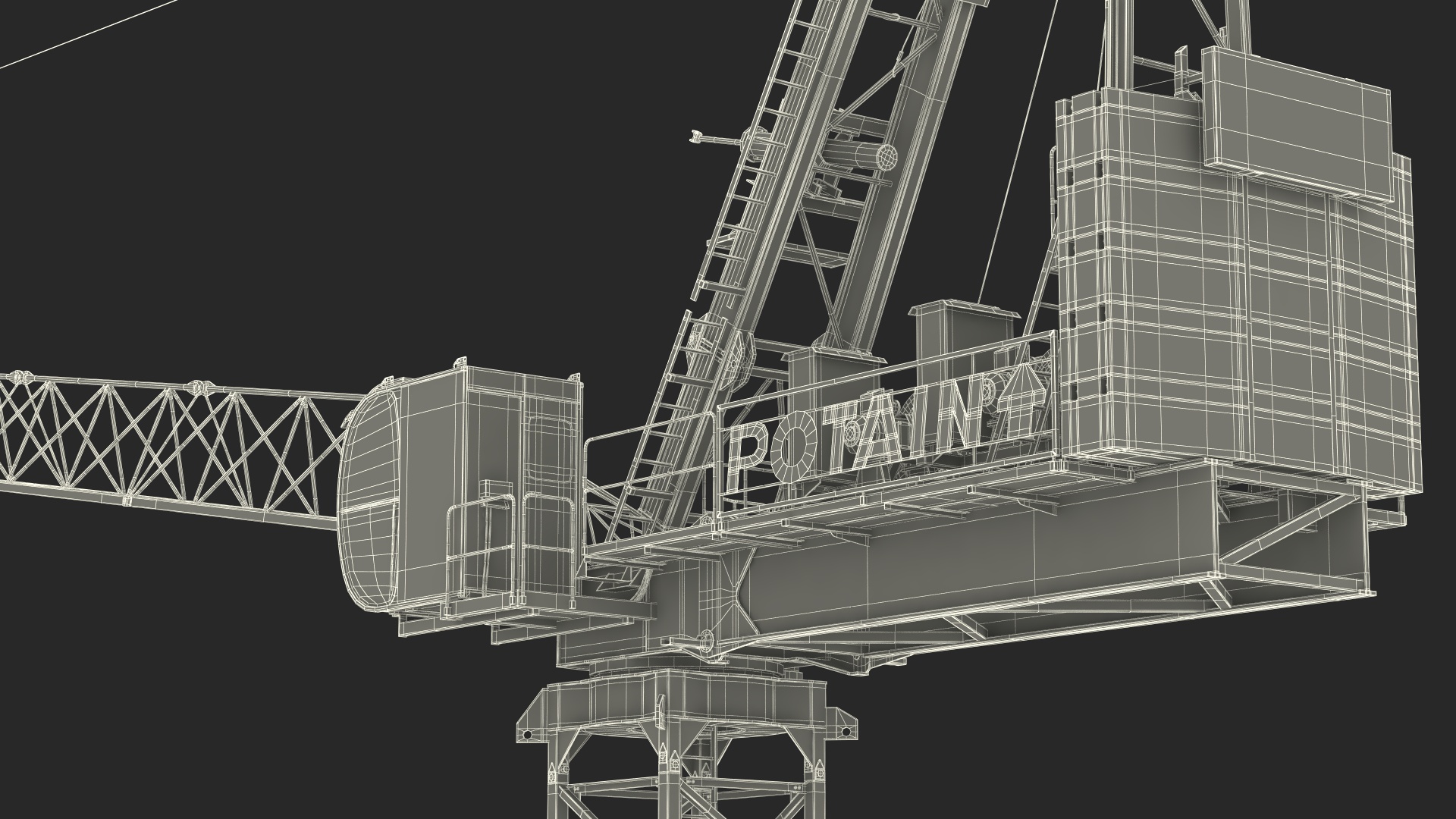 3D Potain MR 295 Luffing Jib Crane