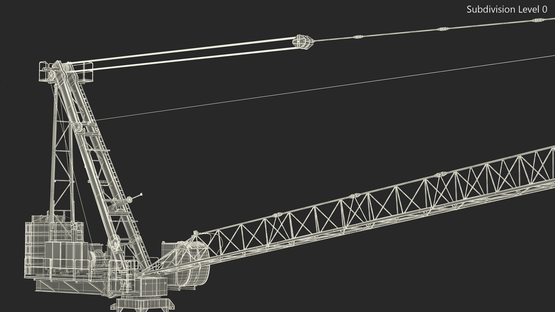 3D Potain MR 295 Luffing Jib Crane