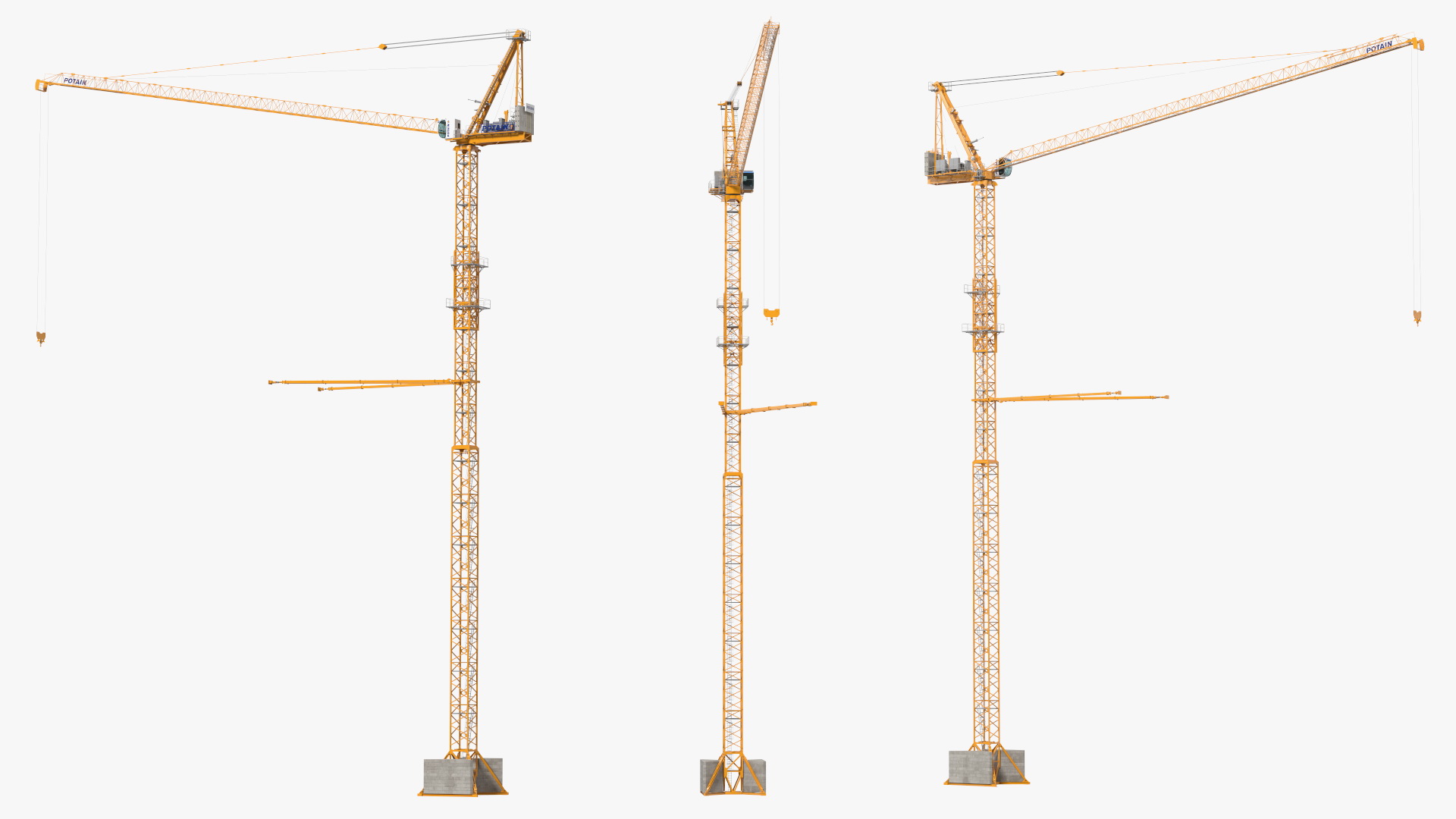 3D Potain MR 295 Luffing Jib Crane