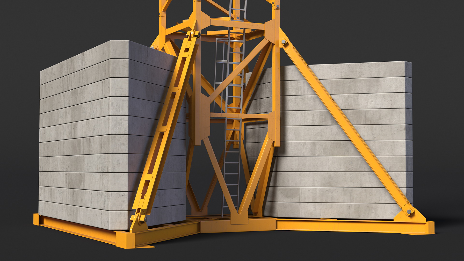 3D Potain MR 295 Luffing Jib Crane
