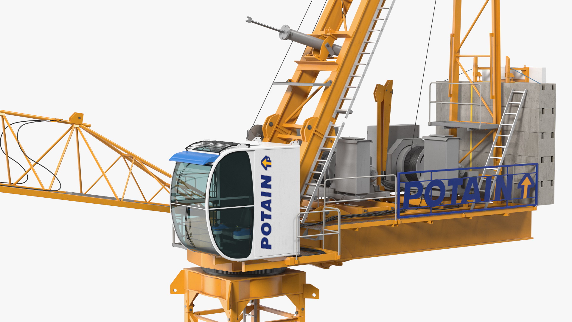 3D Potain MR 295 Luffing Jib Crane