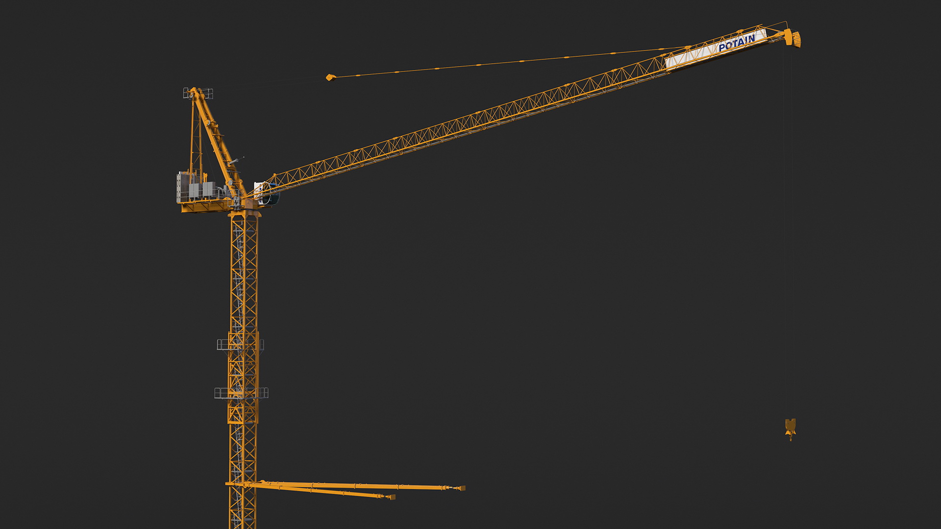 3D Potain MR 295 Luffing Jib Crane