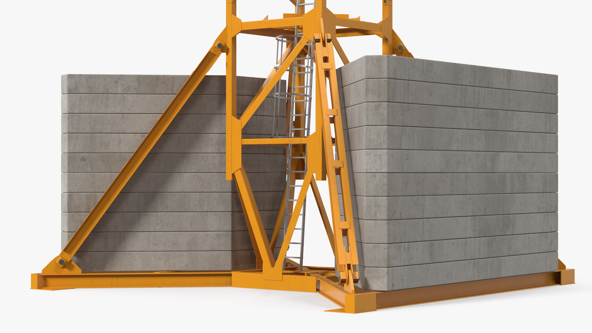 3D Potain MR 295 Luffing Jib Crane