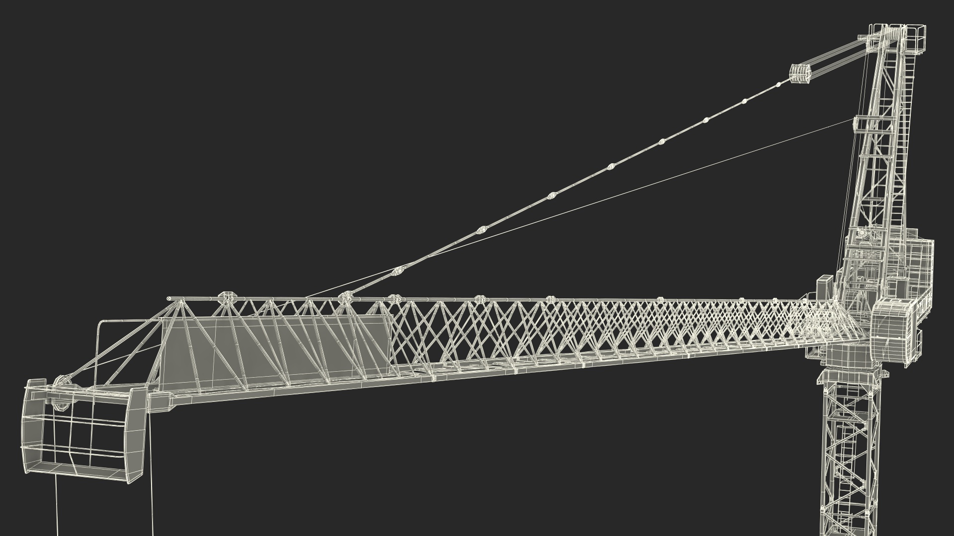 3D Potain MR 295 Luffing Jib Crane