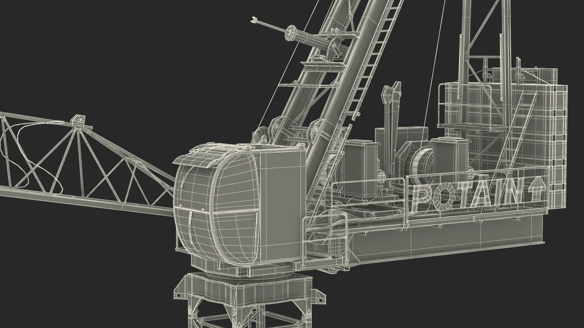 3D Potain MR 295 Luffing Jib Crane