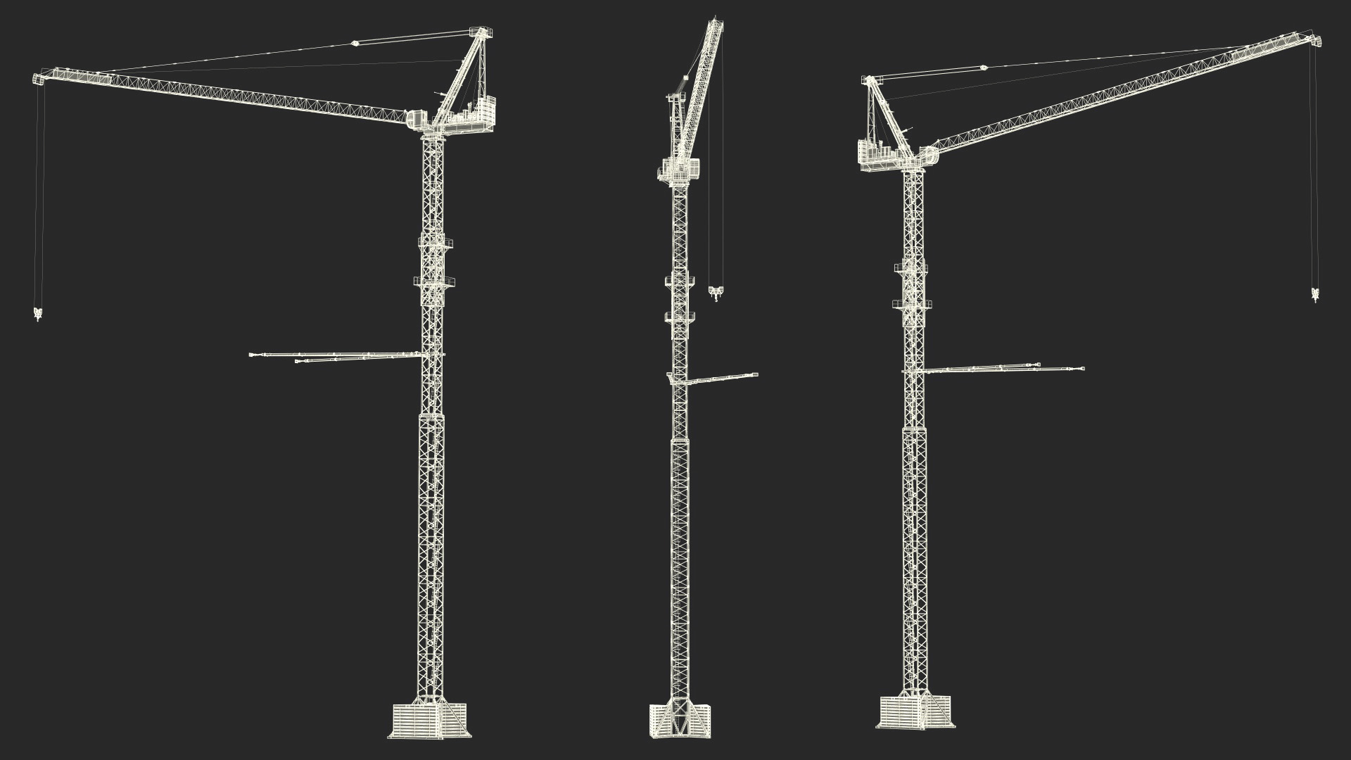 3D Potain MR 295 Luffing Jib Crane