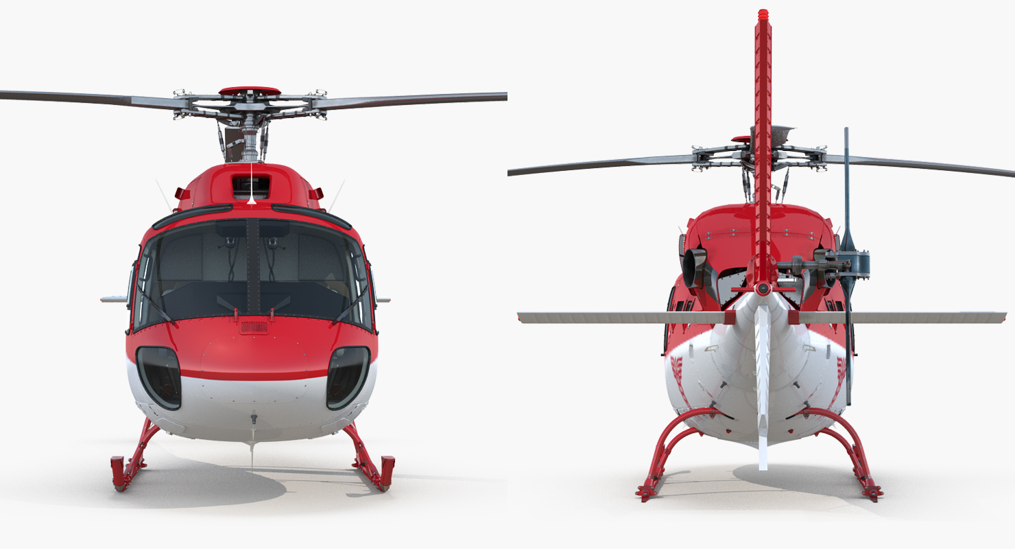 3D model Medical Air Rescue Helicopter Eurocopter AS 355N Rigged