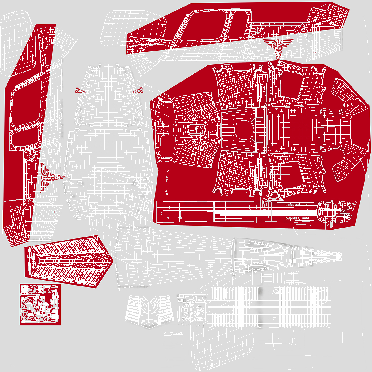 3D model Medical Air Rescue Helicopter Eurocopter AS 355N Rigged