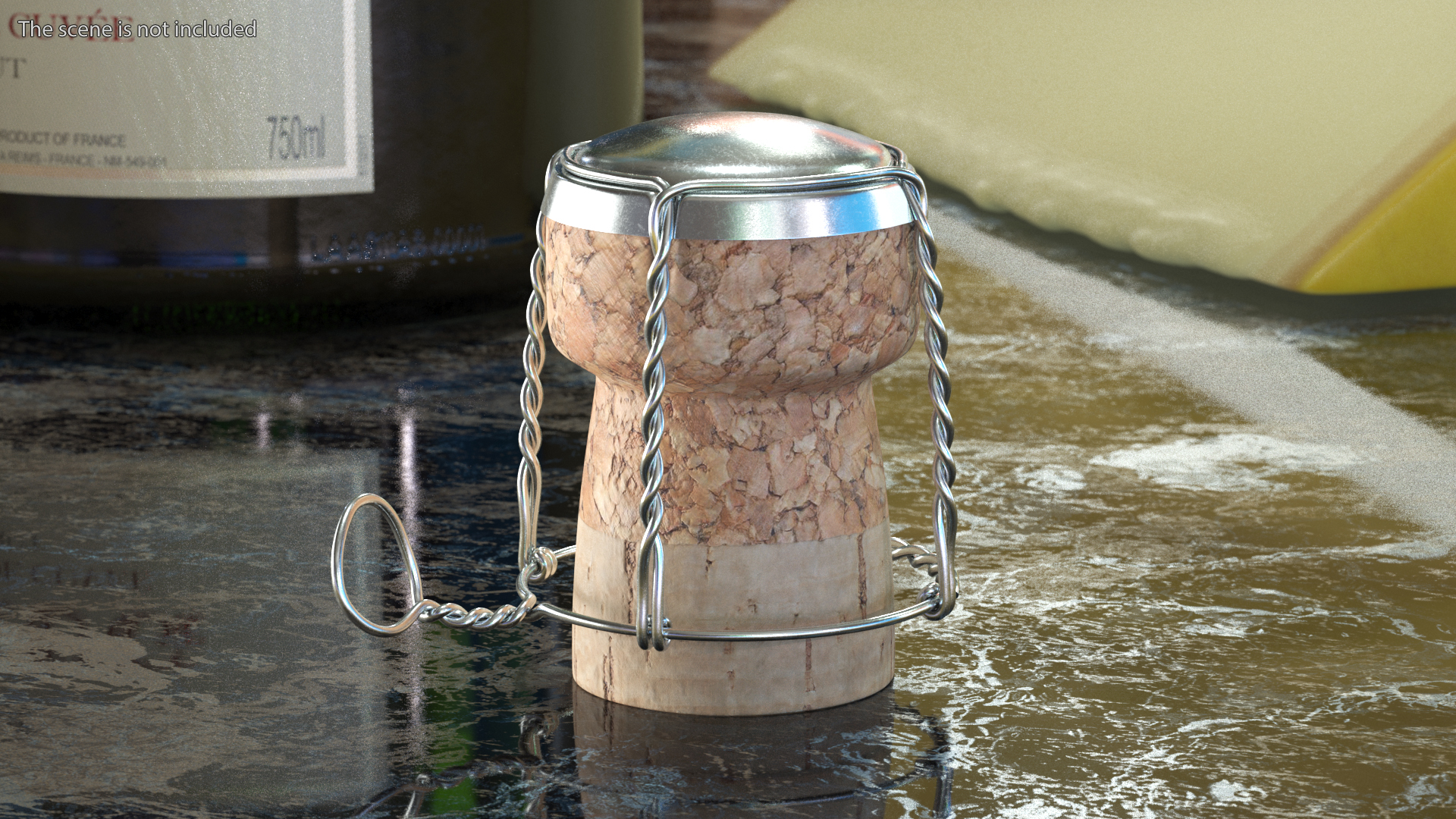 Wine Cork Upright with Wire Muzzle 3D model
