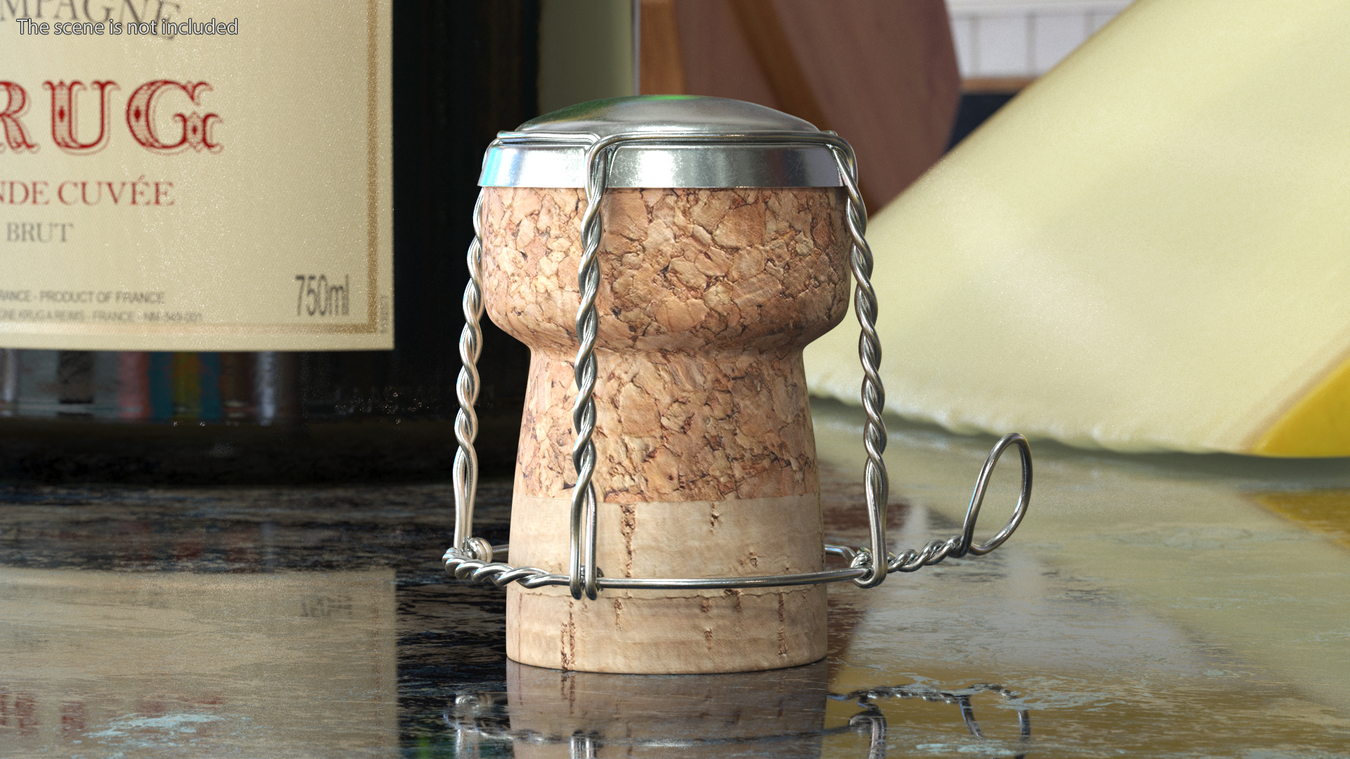 Wine Cork Upright with Wire Muzzle 3D model