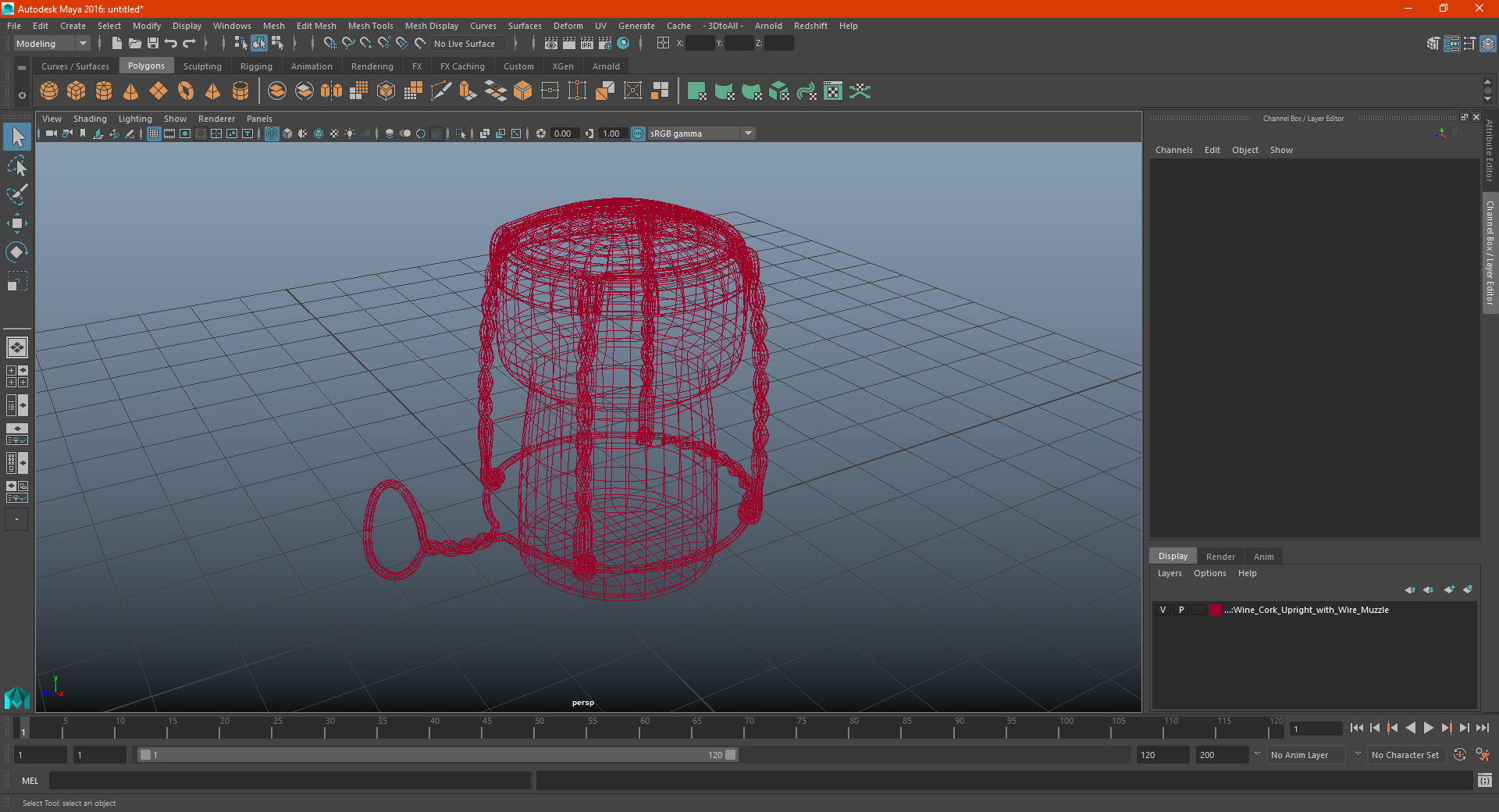 Wine Cork Upright with Wire Muzzle 3D model