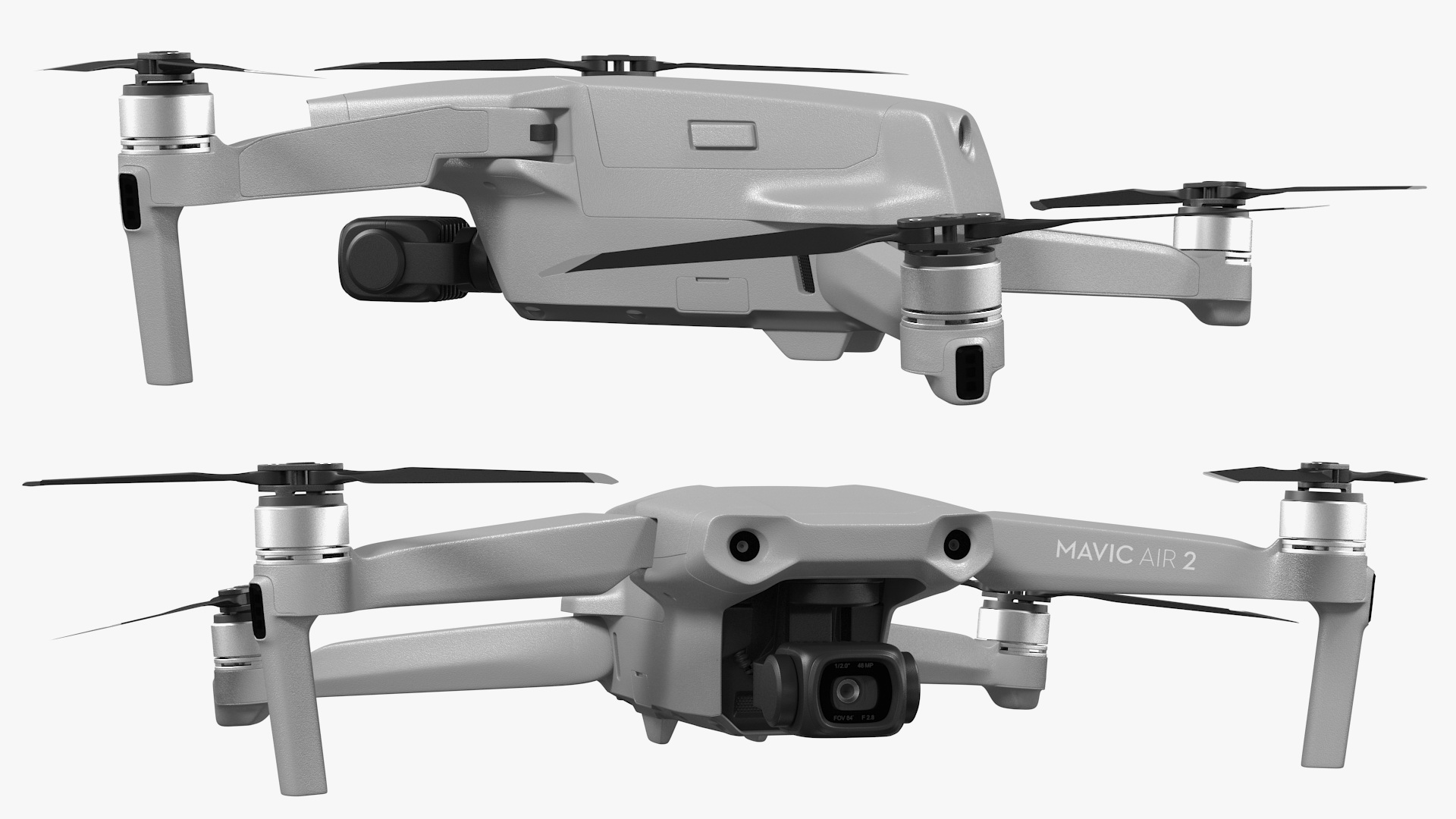 3D DJI Mavic Air2 Drone with DJI Smart Controller
