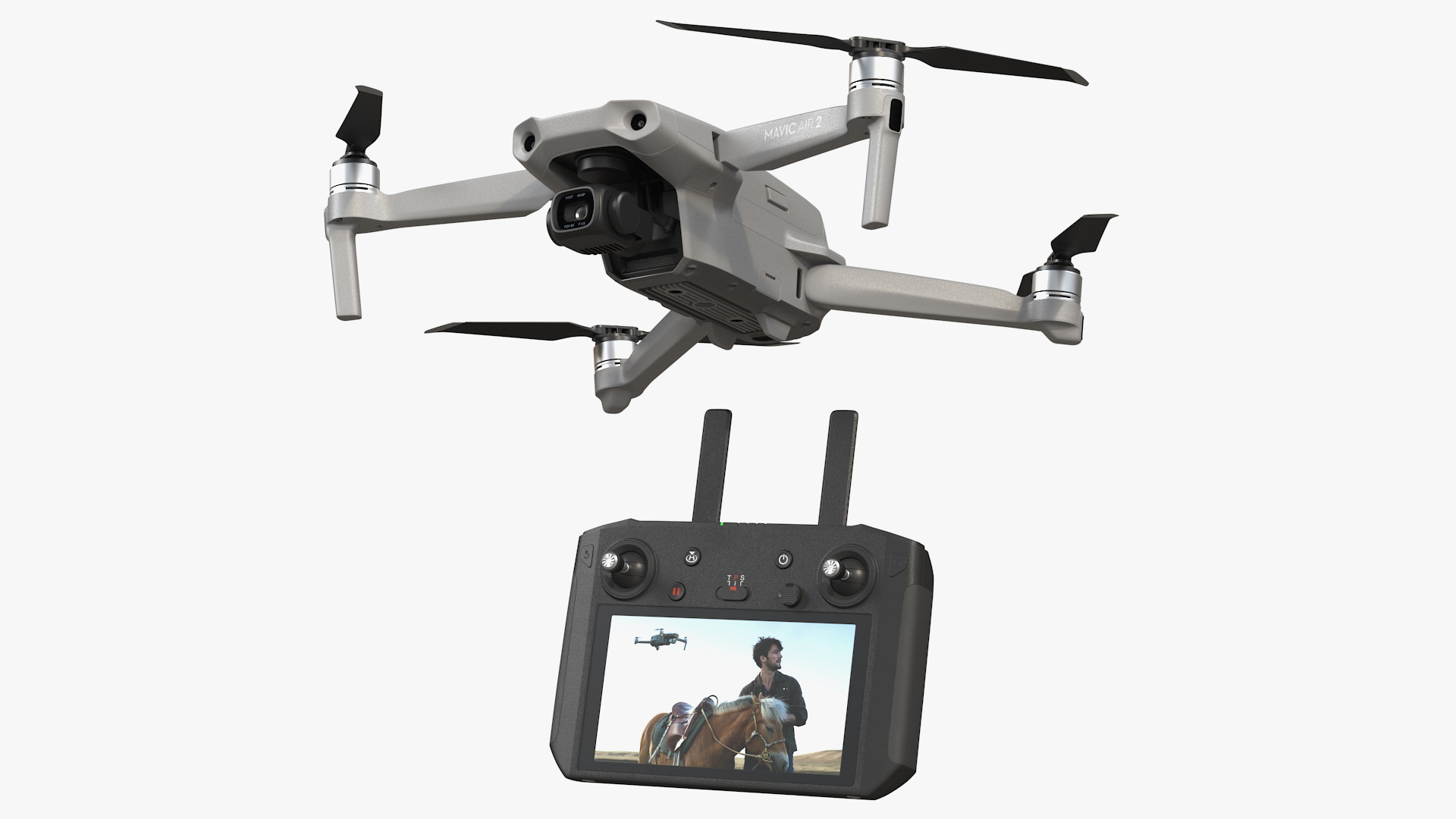 3D DJI Mavic Air2 Drone with DJI Smart Controller