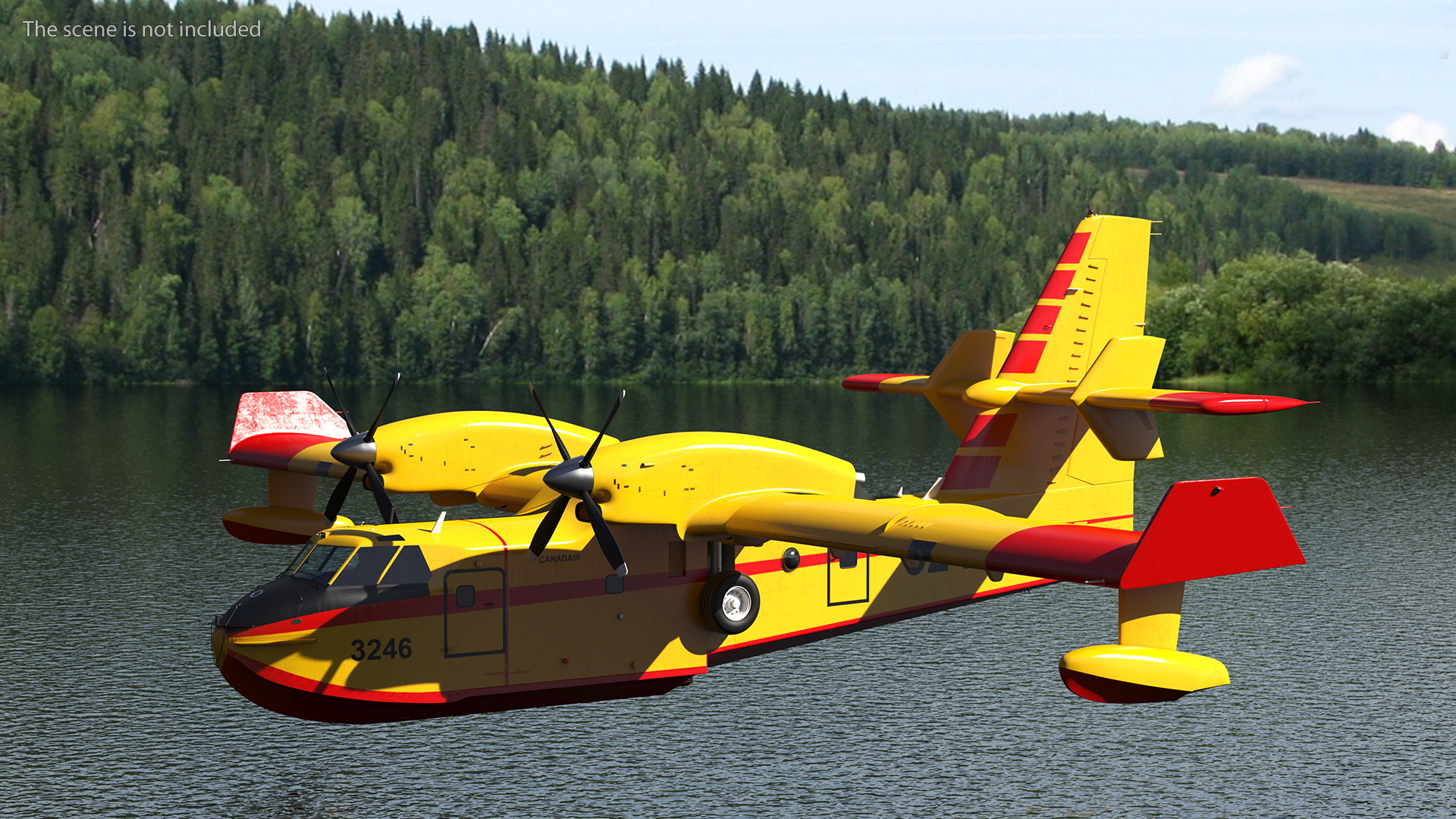 3D Canadair D415 Amphibious Water Bomber Rigged for Maya model