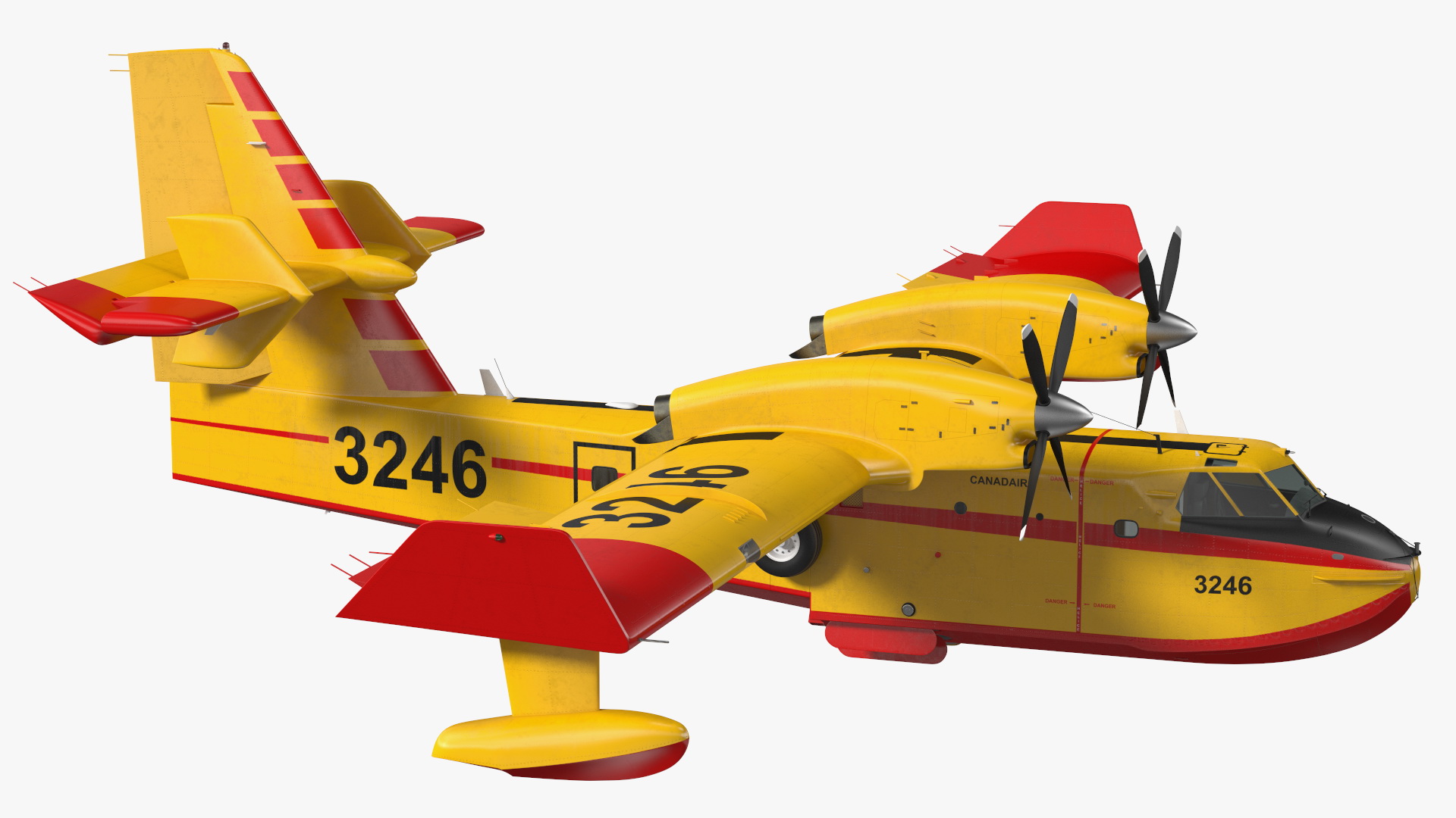 3D Canadair D415 Amphibious Water Bomber Rigged for Maya model