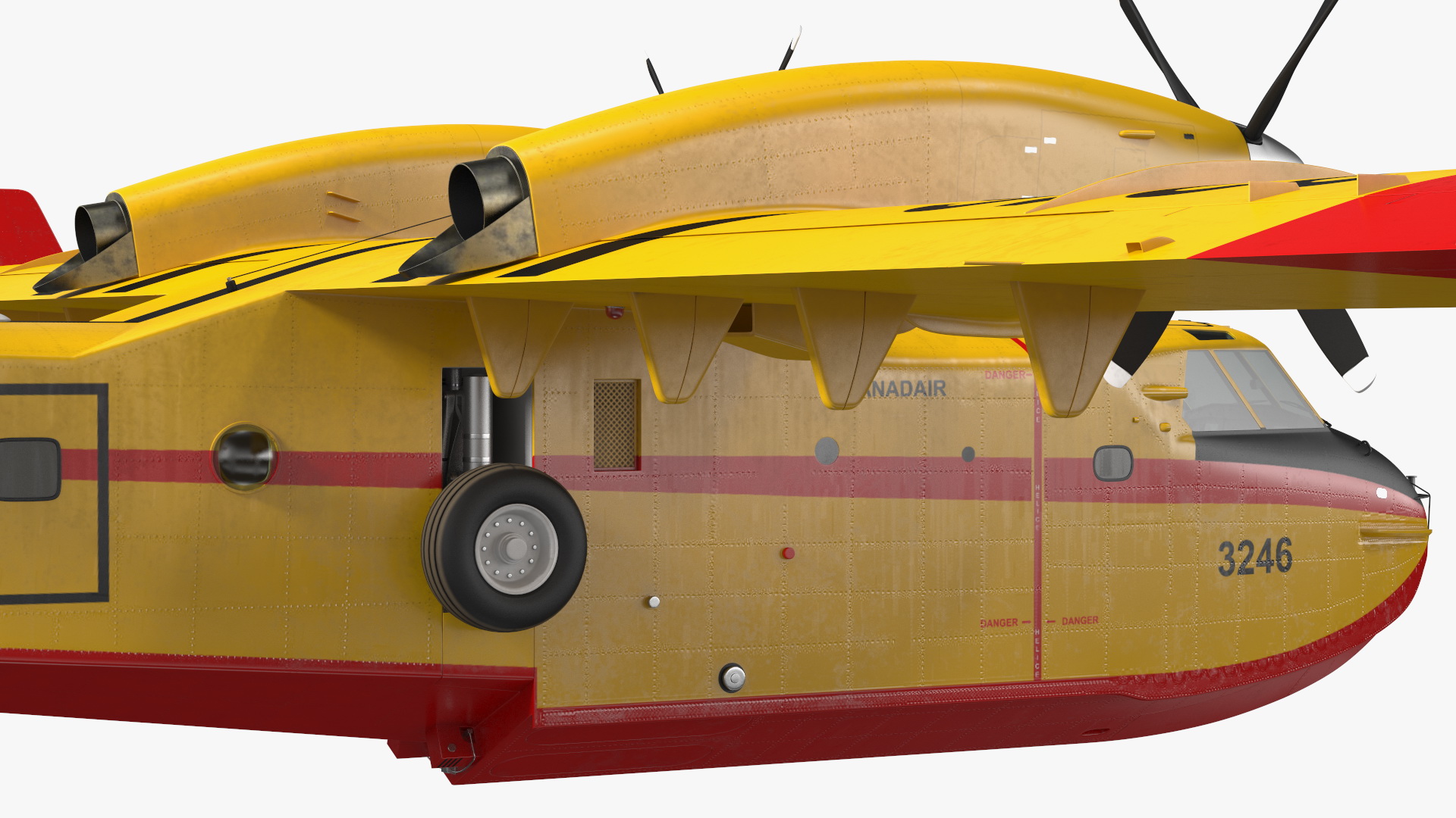 3D Canadair D415 Amphibious Water Bomber Rigged for Maya model