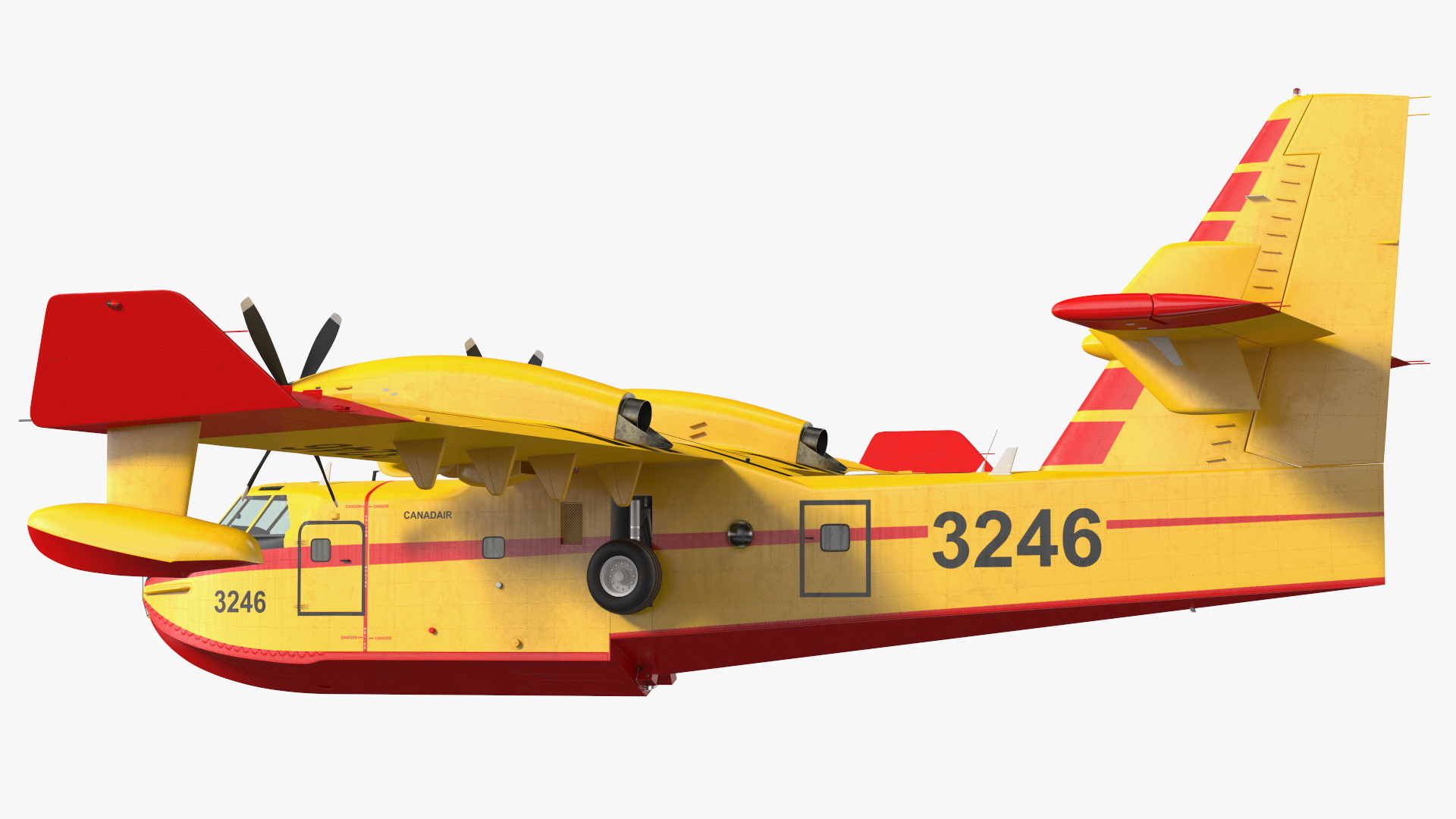 3D Canadair D415 Amphibious Water Bomber Rigged for Maya model
