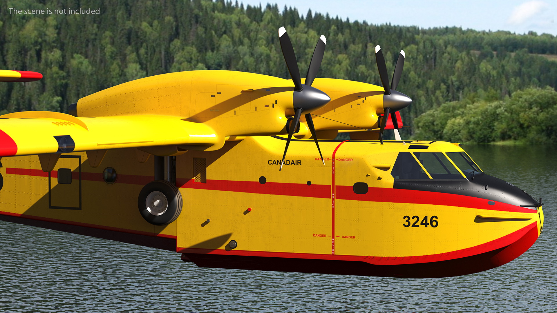 3D Canadair D415 Amphibious Water Bomber Rigged for Maya model