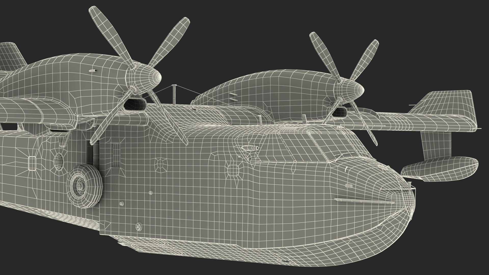 3D Canadair D415 Amphibious Water Bomber Rigged for Maya model