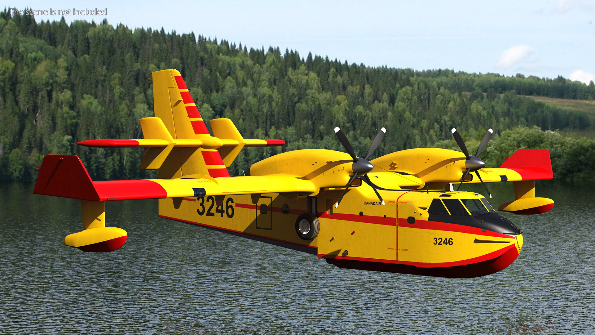 3D Canadair D415 Amphibious Water Bomber Rigged for Maya model
