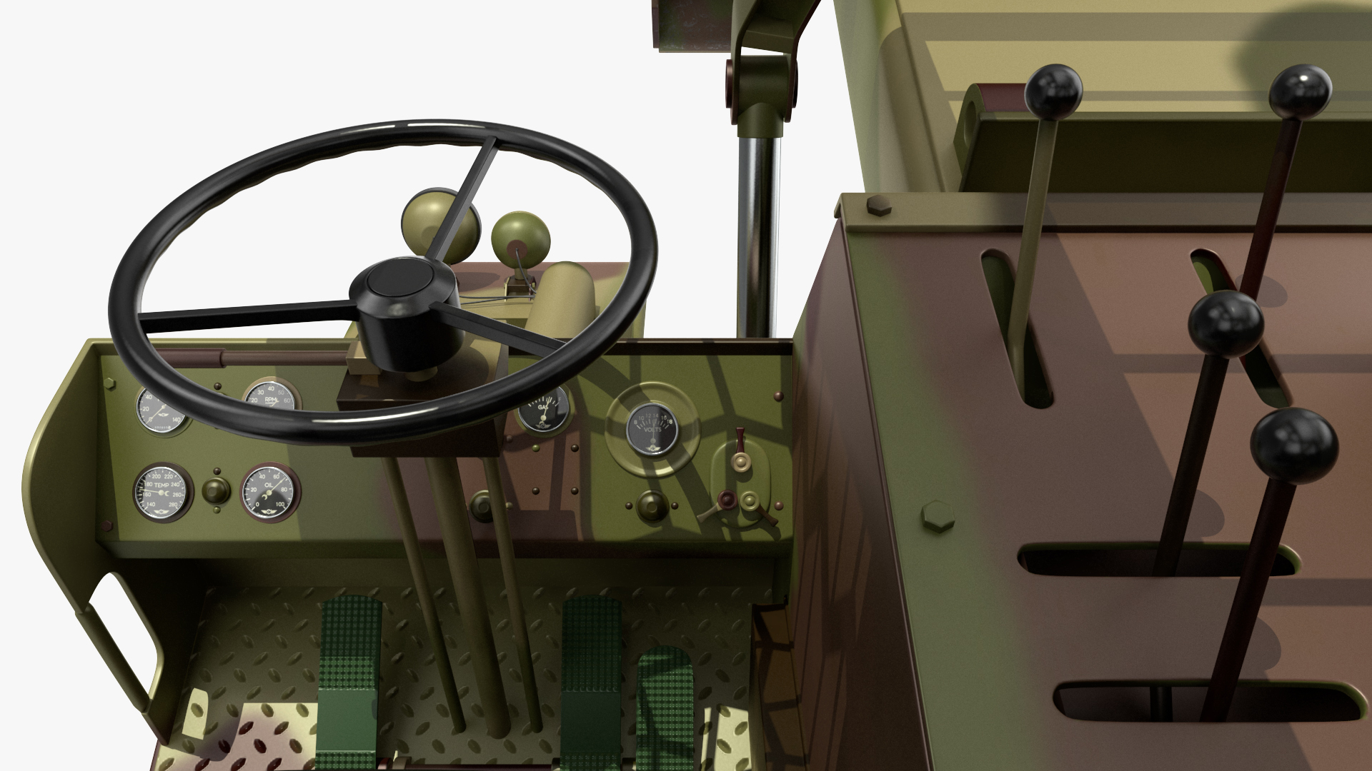 3D model Terrain Military Forklift Camo