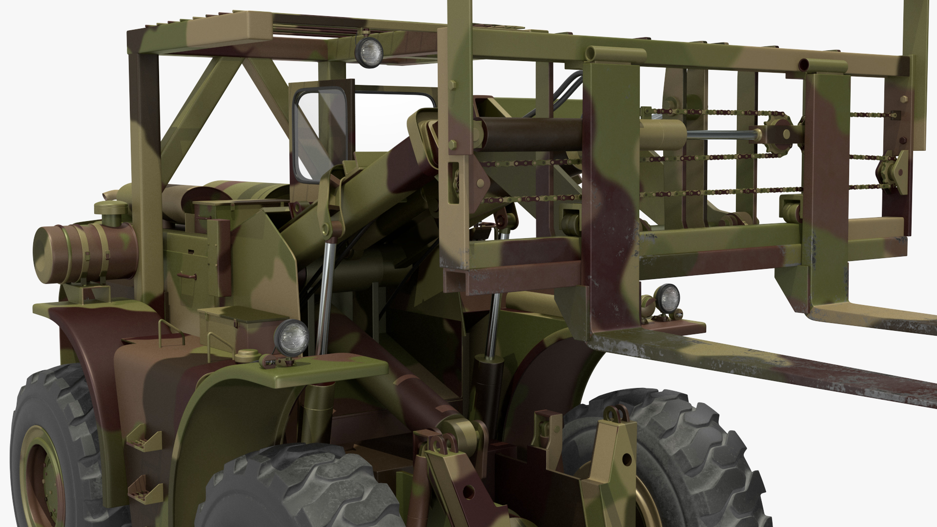 3D model Terrain Military Forklift Camo