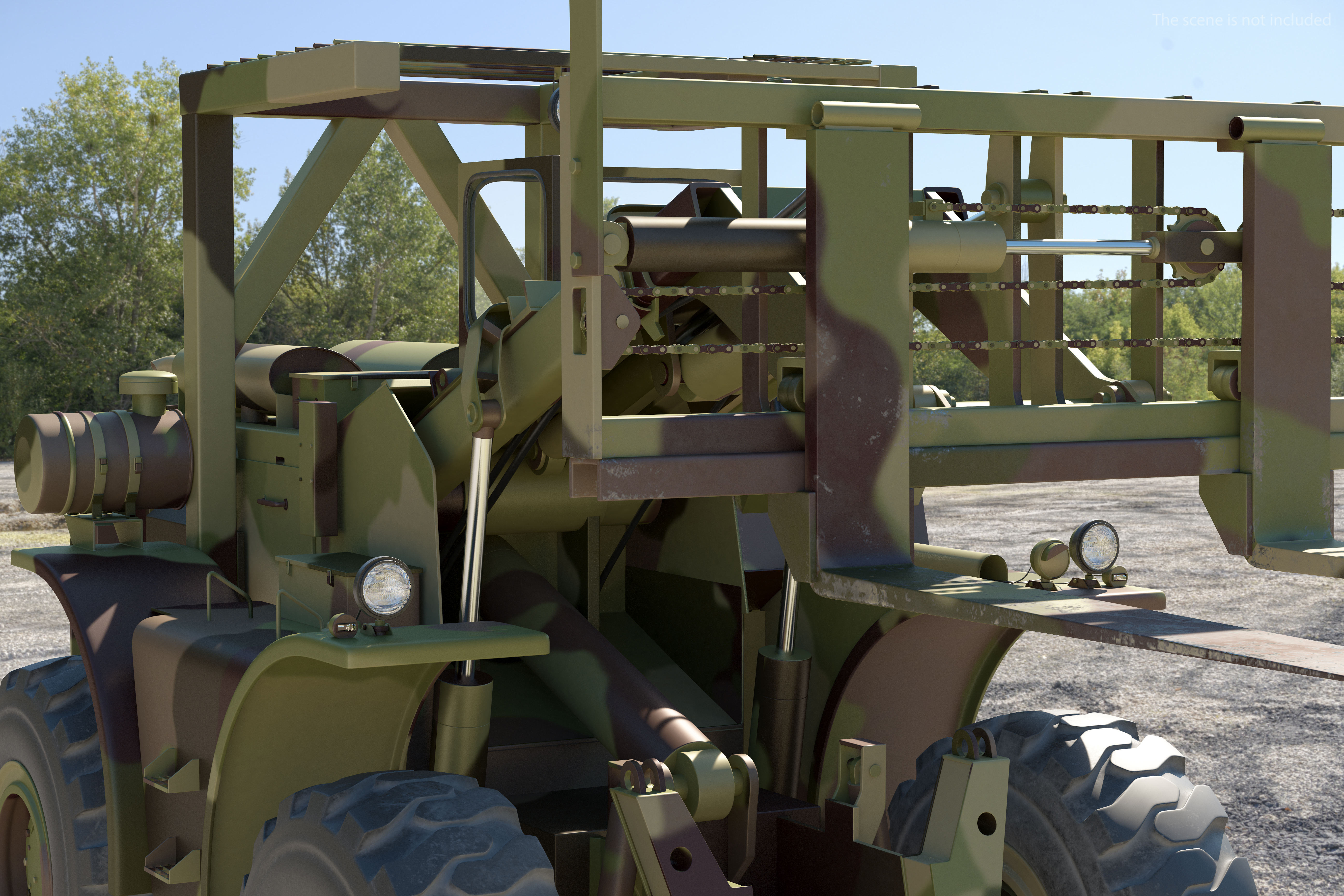 3D model Terrain Military Forklift Camo