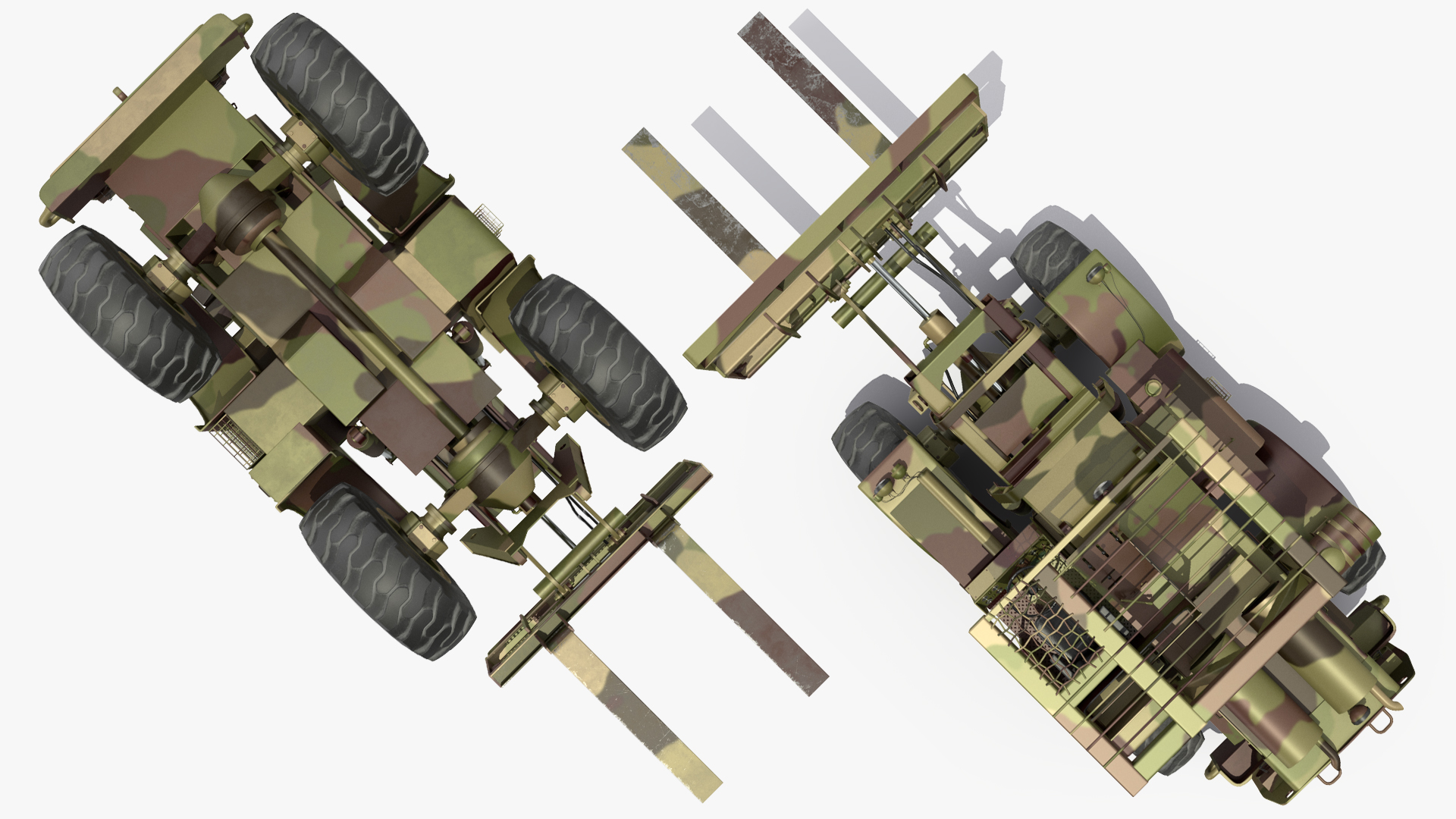 3D model Terrain Military Forklift Camo