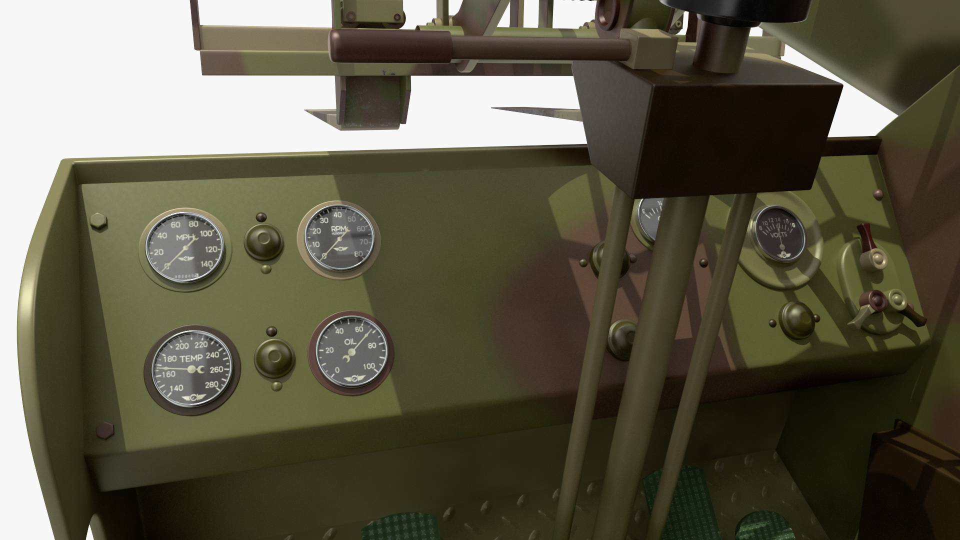 3D model Terrain Military Forklift Camo