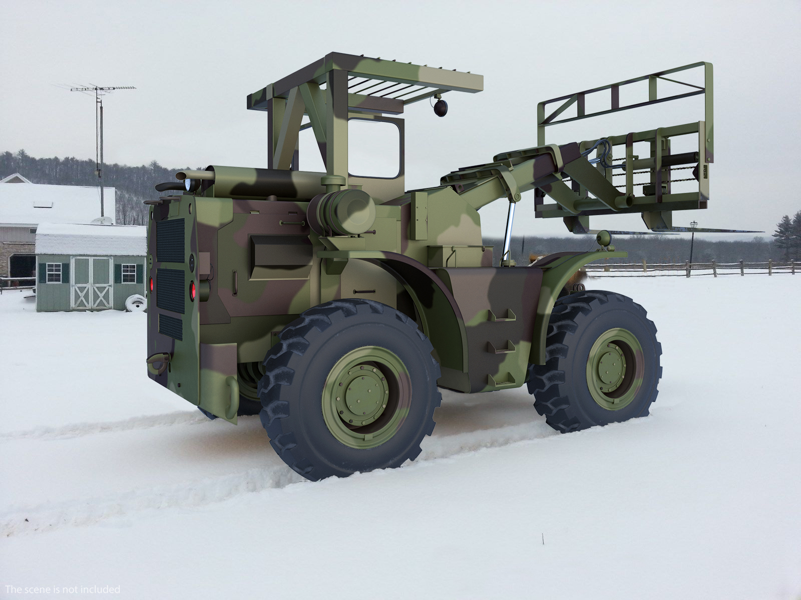 3D model Terrain Military Forklift Camo