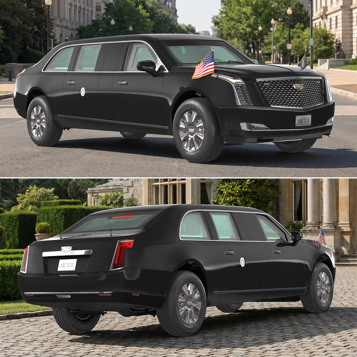 Cadillac One 2018 Presidential 3D model preview
