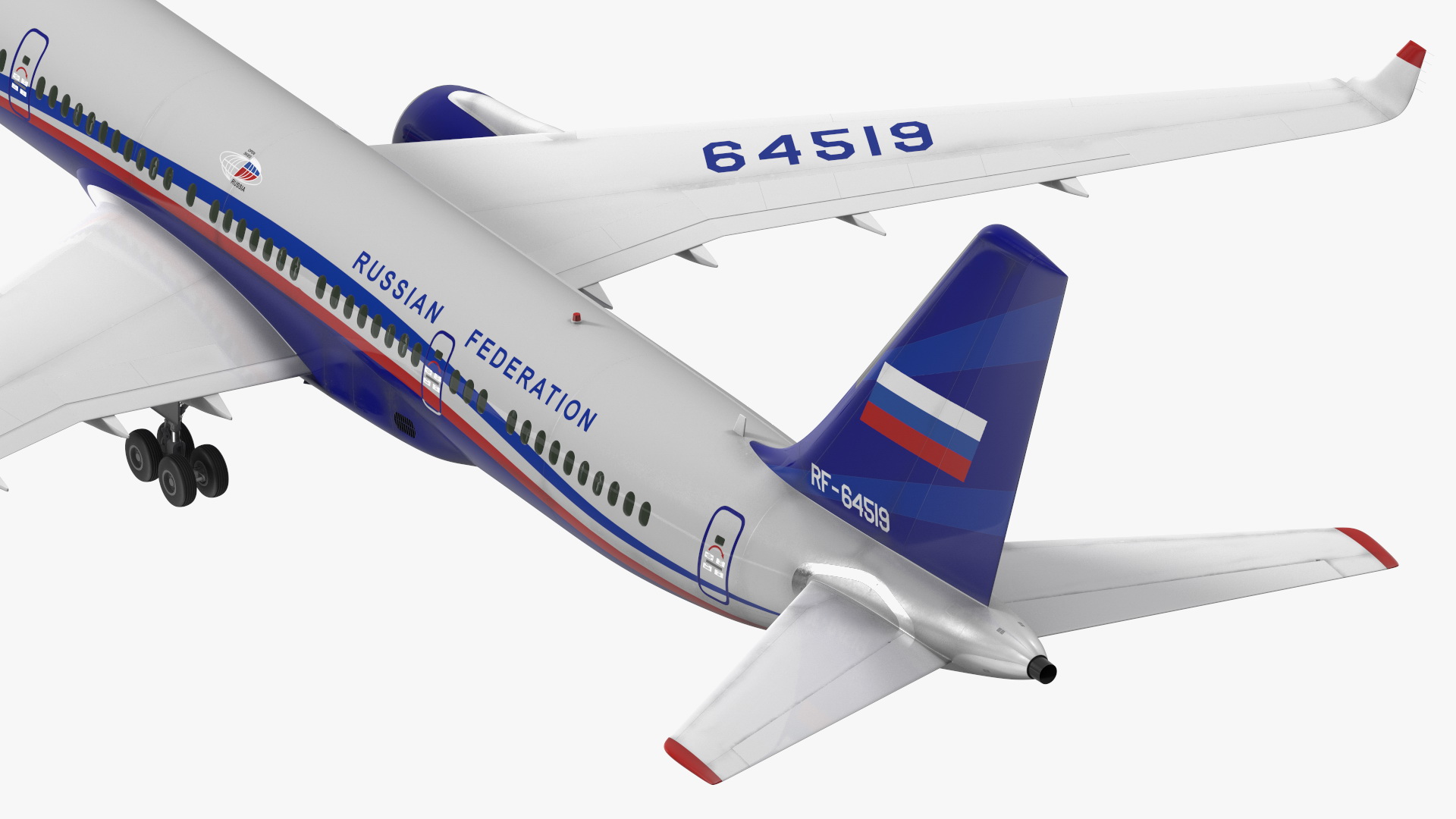 Tupolev Tu-214 Jet Airliner Rigged 3D model