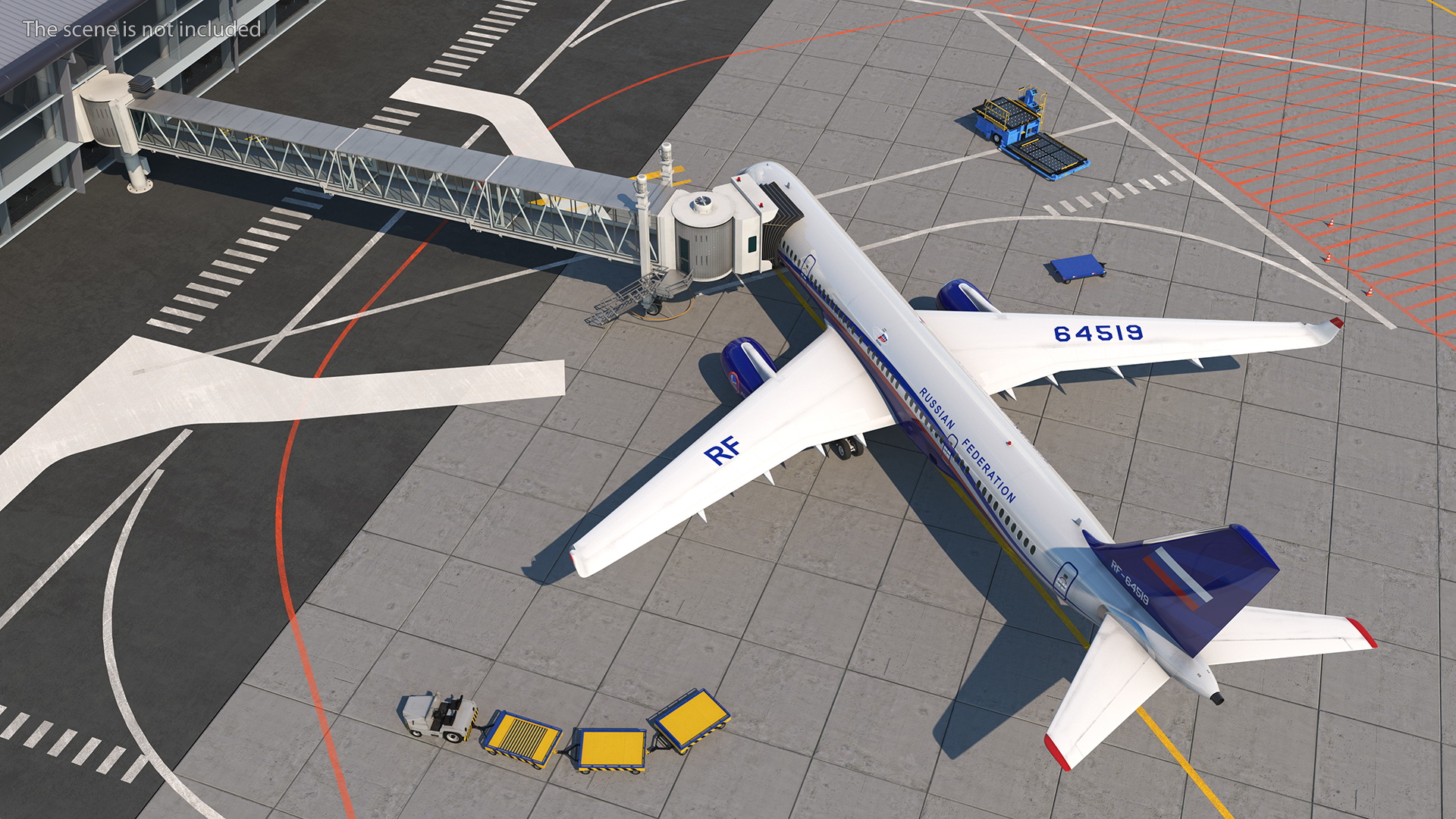 Tupolev Tu-214 Jet Airliner Rigged 3D model
