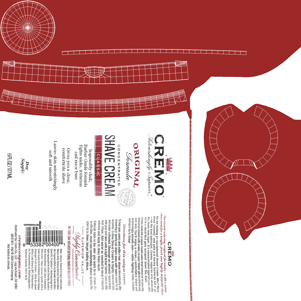 3D Shaving Cream Cremo Original model