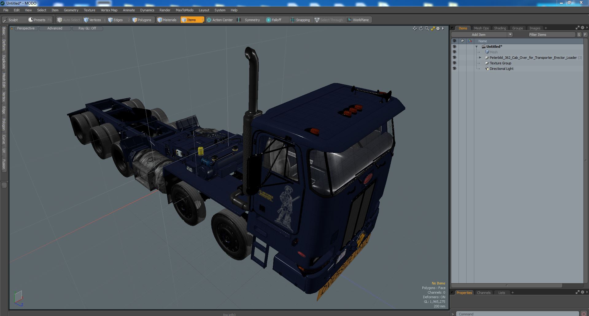 3D Peterbild 362 Cab Over for Transporter Erector Loader model
